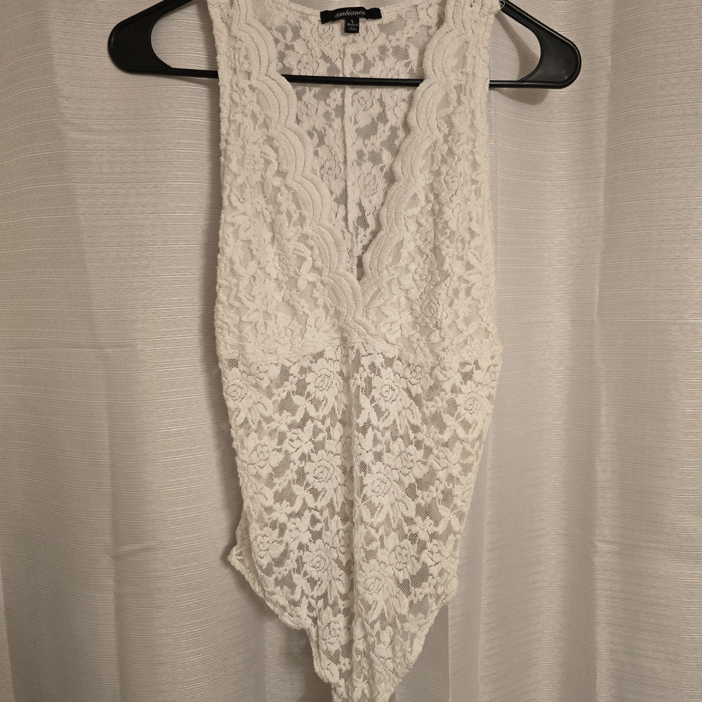 Ambiance White Lace Bodysuit